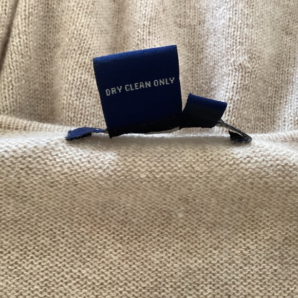 Boston Proper 100% Cashmere Light Beige/Oatmeal V-Neck Tunic Sweater Kimono Slvs - Picture 11 of 13